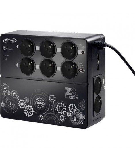 Onduleur 700 VA - INFOSEC - Z3 ZenBox EX 700 - Haute fréquence - 8 prises FR/SCHUKO - 66075