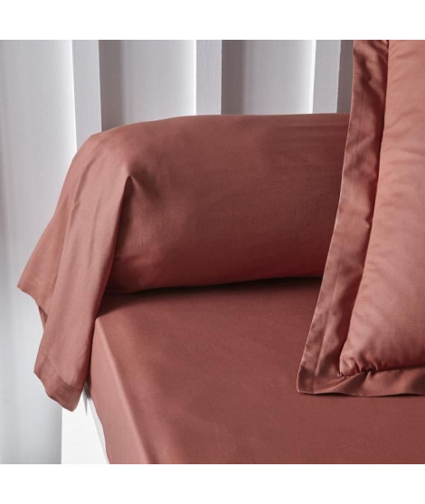 Taie de traversin TODAY Essential - 45 x 185 cm - 100% Coton uni - Terracotta