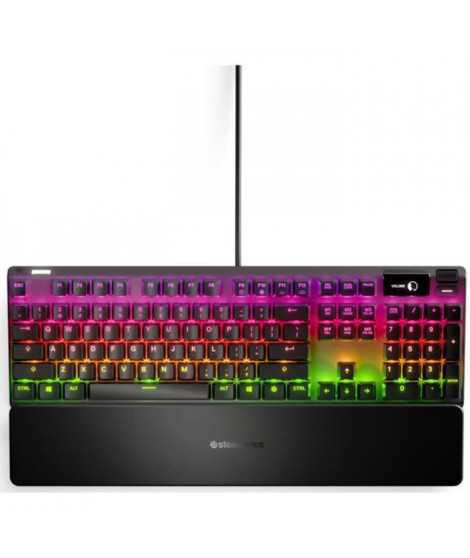 Clavier Gaming - AZERTY - STEELSERIES - Apex 7 Red Switch - Avec Pavé Numérique - Rétroéclairé - Noir