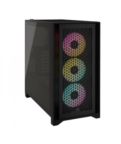 Boitier PC - CORSAIR - iCUE 4000D RGB Airflow - Moyen-tour - 3 ventilateurs AF120 RGB ELITE - Noir