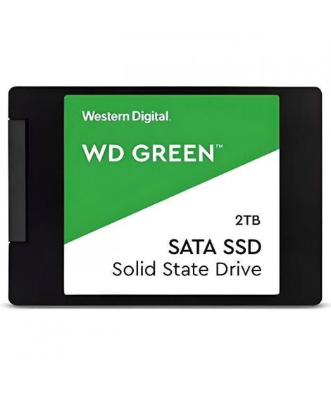 WESTERN DIGITAL Disque dur SATA SSD - 2TB interne - Format 2.5 - Vert