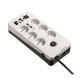 Multiprise/Parafoudre - EATON Protection Box 6 Tel@ USB FR - PB6TUF - 6 prises FR + 1 prise tel/RJ + 2 ports USB - Blanc & Noir