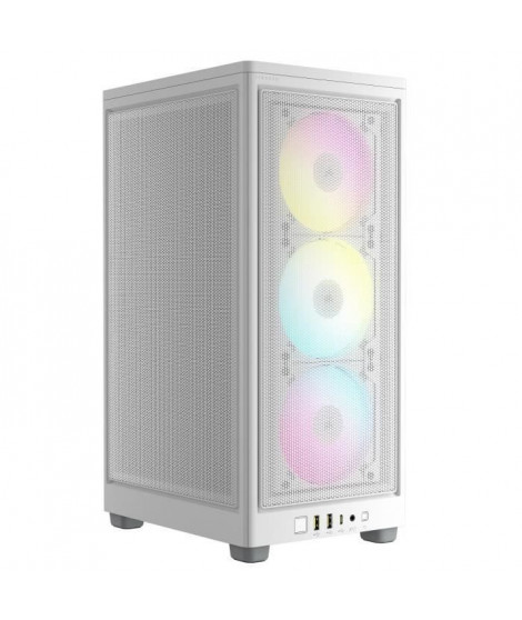 Boitier PC - CORSAIR - iCUE 2000D RGB Airflow - Mini ITX - 3 ventilateurs AF120 RGB SLIM inclus - Blanc - (CC-9011247-WW)