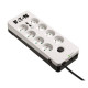 Multiprise/Parafoudre - EATON Protection Box 8 Tel@ USB FR - PB8TUF - 8 prises FR + 1 prise tel/RJ + 2 ports USB - Blanc & Noir