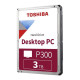 TOSHIBA - Disque dur Interne - P300 - 3To - 7200 tr/min - 3.5 Boite Retail (HDWD130EZSVA)