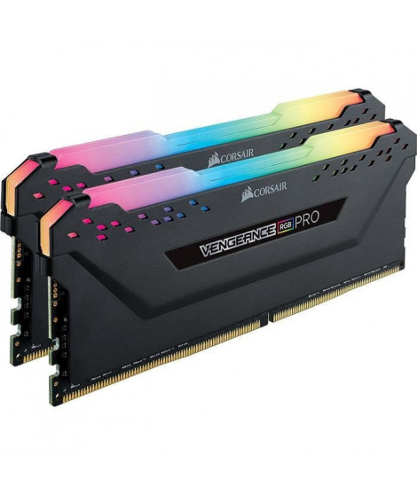 Mémoire RAM - CORSAIR - Vengeance RGB Pro DDR4 - 16GB 2x8GB DIMM - 2666 MHz  - 1.20V - Noir (CMW16GX4M2A2666C)