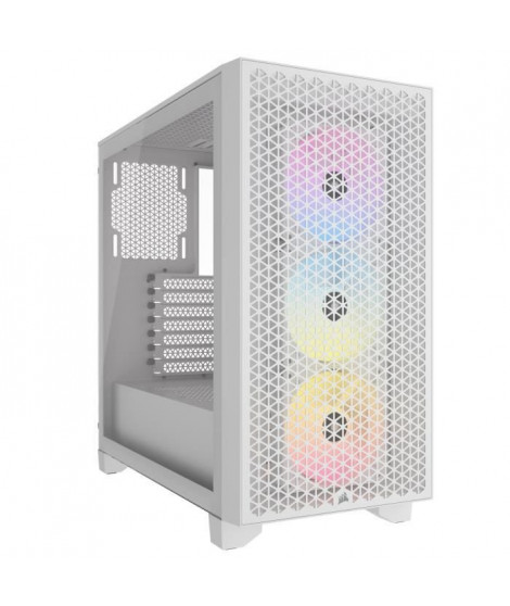 Boitier PC - CORSAIR - 3000D RGB AIRFLOW - ATX Moyen-tour - 3 ventilateurs AR120 RGB - Blanc - (CC-9011256-WW)