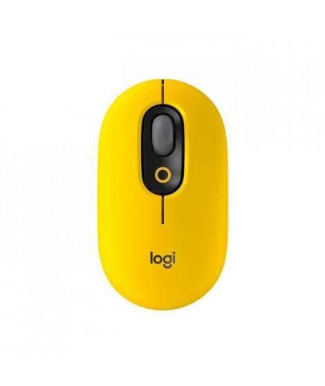 Souris Sans Fil Logitech POP Mouse avec Emojis Personnalisables, Bluetooth, USB, Multidispositifs - Jaune