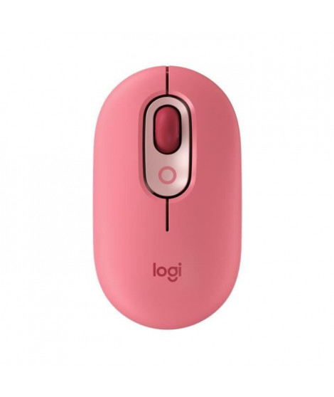 Souris Sans Fil Logitech POP Mouse avec Emojis Personnalisables, Bluetooth, USB, Multidispositifs - Rose