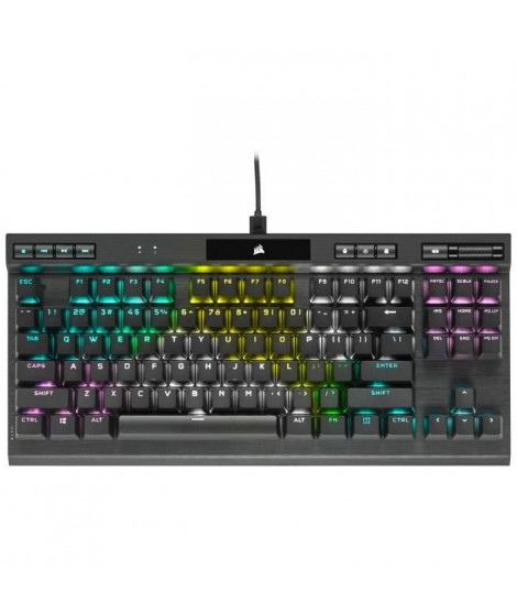 Corsair clavier gaming optique-mécanique K70 RGB TKL Champion Series rétroéclairage OPX noir (CH-911901A-FR)