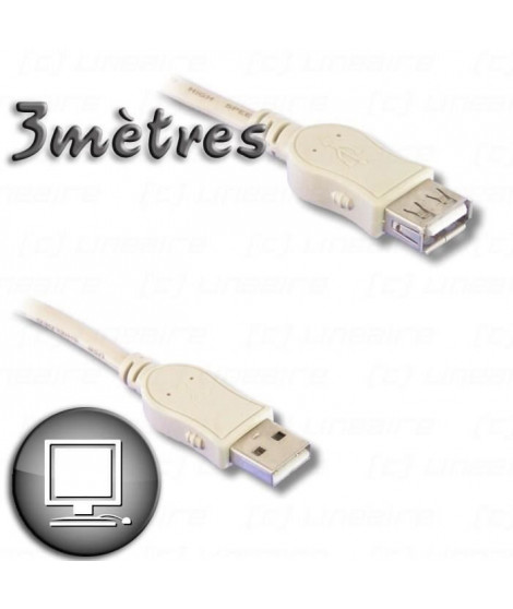 Câble Rallonge USB 2.0 A mâle / A femelle 3m