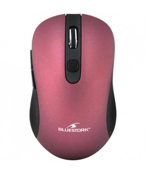 BLUESTORK Souris Sans fil - 2,4 Ghz - 6 boutons - Prune métallique