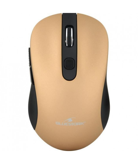 BLUESTORK Souris Sans fil - 2,4 Ghz - 6 boutons - Or métalisé