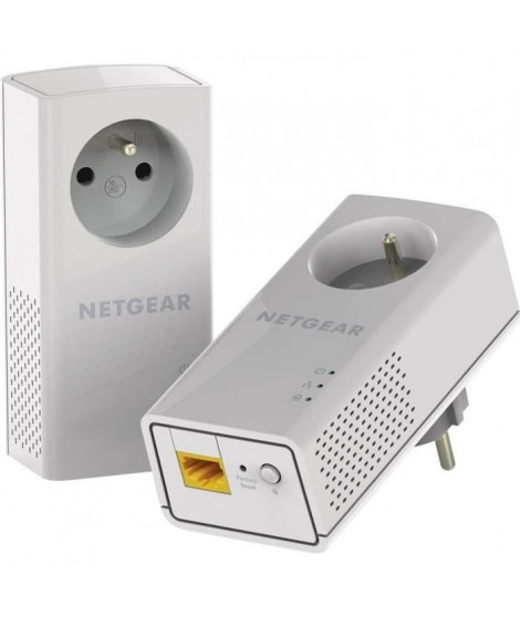 NETGEAR PLP1000 Pack de 2 prises CPL 1000 Mbps avec Prise filtrée et Port Gigabit