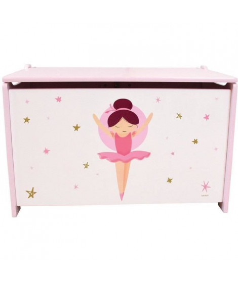 Coffret a jouets en bois - Danseuse Ballerine - FUN HOUSE - H.40 x L.58 x P.36 cm