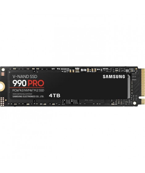 SAMSUNG - 990 PRO - Disque SSD Interne - 4 To - PCIe 4.0 - NVMe 2.0 - M2 2280 - Jusqu'a 7450 Mo/s (MZ-V9P4T0BW)