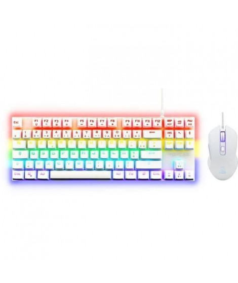 Combo Gaming Clavier mécanique TKL + Souris - THE G-LAB - COMBO MERCURY W - Blanc