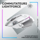 Souris Gaming - Sans fil - LOGITECH G - G502 X PLUS LIGHTSPEED - Boutons hybrides LIGHTFORCE - Capteur Gaming HERO 25K - Blanche
