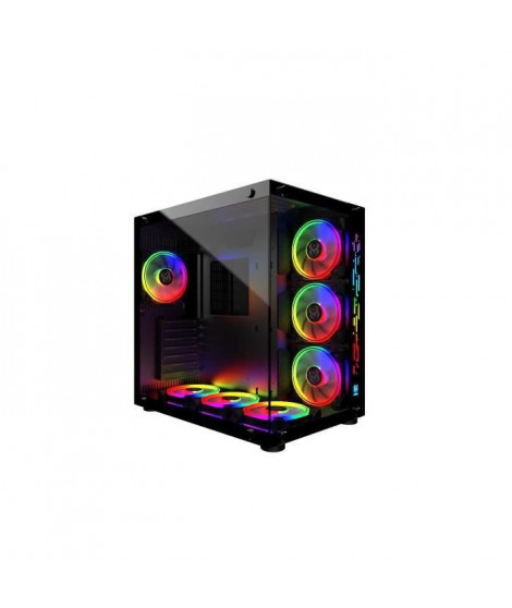 MRED - Boîtier PC Gamer ATX - Noir RGB Crystal Sea