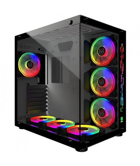 MRED - Boîtier PC Gamer ATX - Blanc RGB Crystal Sea