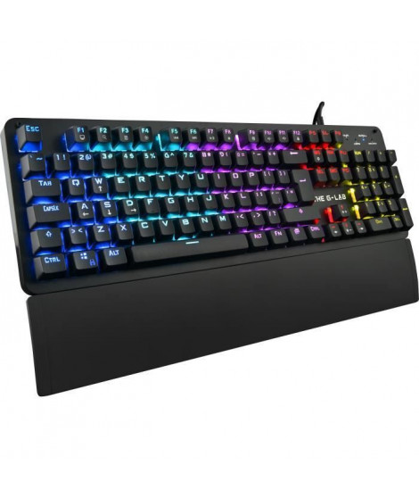 THE G-LAB Gaming KEYZ Carbon Clavier mécanique rétroéclairé - Switch Blues Repose poignet - AZERTY