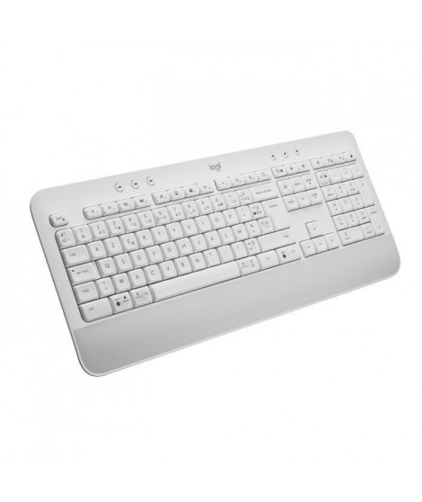 Logitech - Clavier sans fil - Ergonomique Entier avec Repose-Poignets - Signature K650 - Blanc