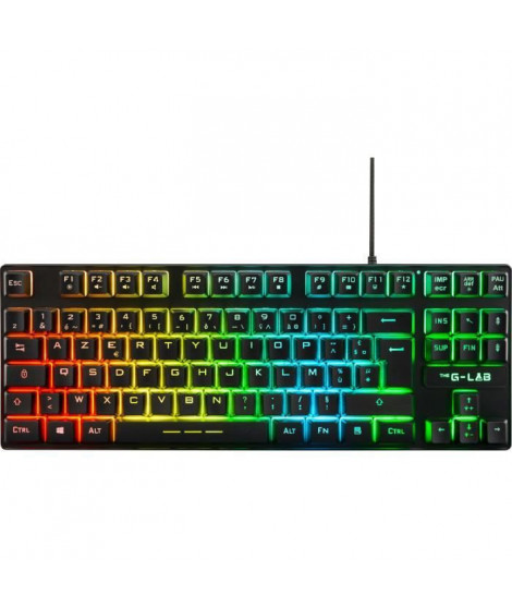 Clavier Gaming - AZERTY - THE G-LAB - Keyz CAESIUM-TKL - Sans Pavé Numérique - Rétroéclairé - Noir