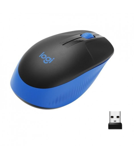 Souris sans fil - Logitech - M190 ergonomique - Bleu