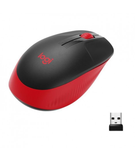 Souris sans fil - Logitech - M190 - ergonomique - Rouge