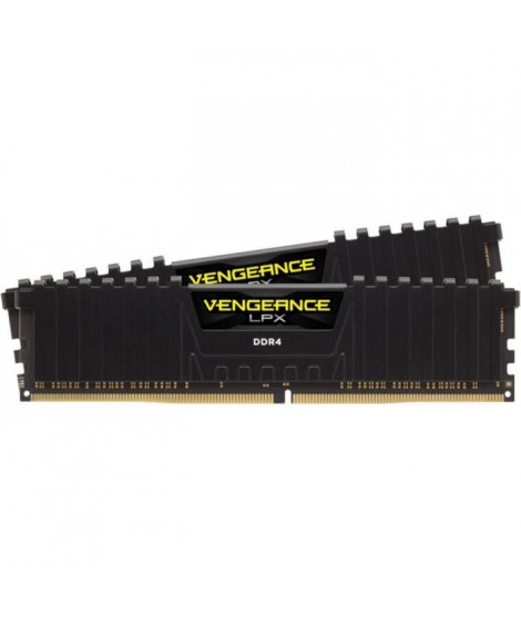 Mémoire RAM - CORSAIR - Vengeance LPX DDR4 - 16GB 2x8GB DIMM - 2666 MHz  - 1.20V - Noir (CMK16GX4M2A2666C)