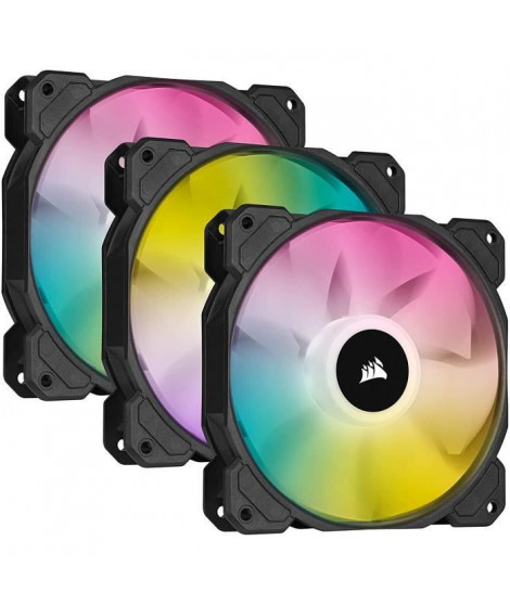 CORSAIR Ventilateur SP Series - SP120 RGB ELITE - 120mm RGB LED Fan with AirGuide - Triple Pack Lighting Node CORE (CO-905010…