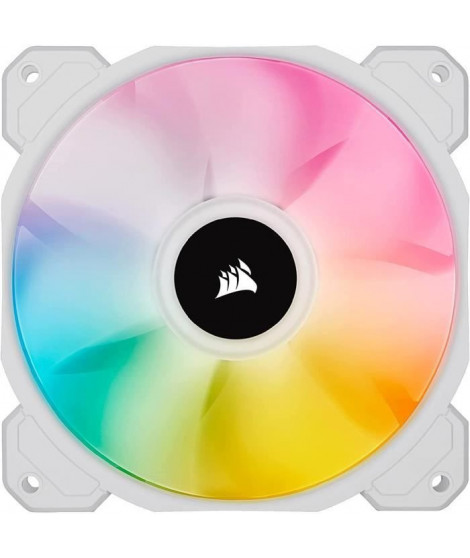 CORSAIR Ventilateur SP Series - White SP120 RGB ELITE - 120mm RGB LED Fan with AirGuide - Single Pack (CO-9050136-WW)