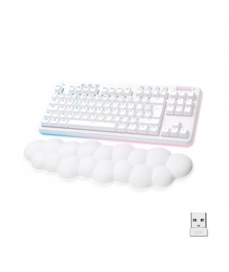 Logitech G - Clavier Gaming - G715 Mécanique Sans Fil Tactile (GX Brown) avec Repose-Poignet - White Mist