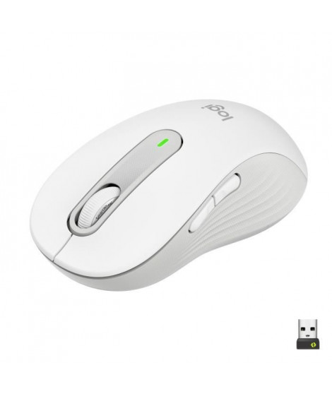 Souris Sans Fil Logitech Signature M650 L - Grande Taille Silencieuse, Bluetooth, Boutons Programmables - Blanche