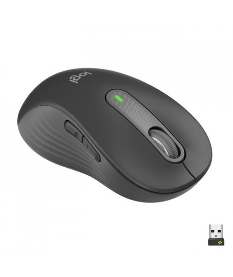 Souris Sans Fil Logitech Signature M650 L - Gauche - Pour Mains Larges, Silencieuse, Bluetooth, Boutons Programmables - Graphite