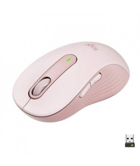 Souris Sans Fil Logitech Signature M650 L - Grande Taille Silencieuse, Bluetooth, Boutons Programmables - Rose