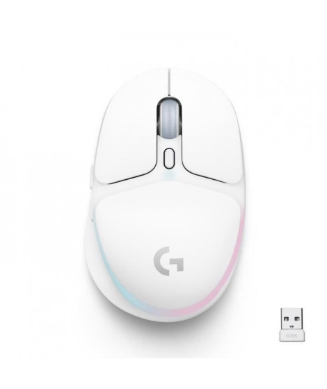 Logitech G - Souris Gaming - Sans fil - G705 Éclairage RVB LIGHTSYNC - Bluetooth - Légere - Blanc