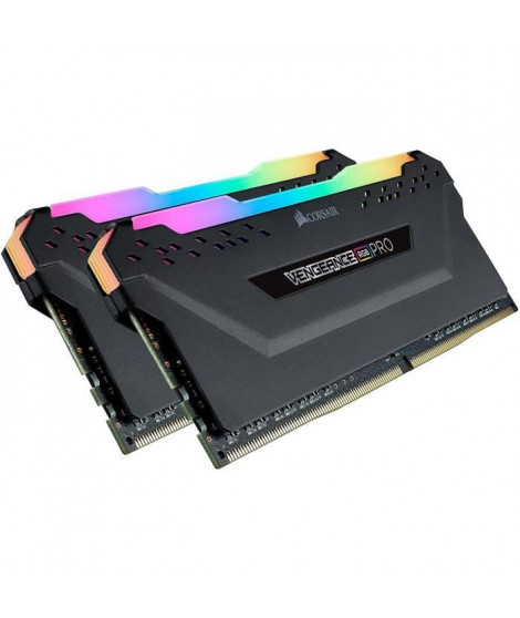 Mémoire RAM - CORSAIR - Vengeance RGB Pro DDR4 - 32GB 2x16GB DIMM - 3200 MHz  - 1.35V - Noir (CMW32GX4M2E3200C)