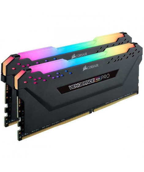 Mémoire RAM - CORSAIR - Vengeance RGB Pro DDR4 - 32GB 2x16GB DIMM - 3600 MHz  - 1.35V - Noir (CMW32GX4M2D3600C)