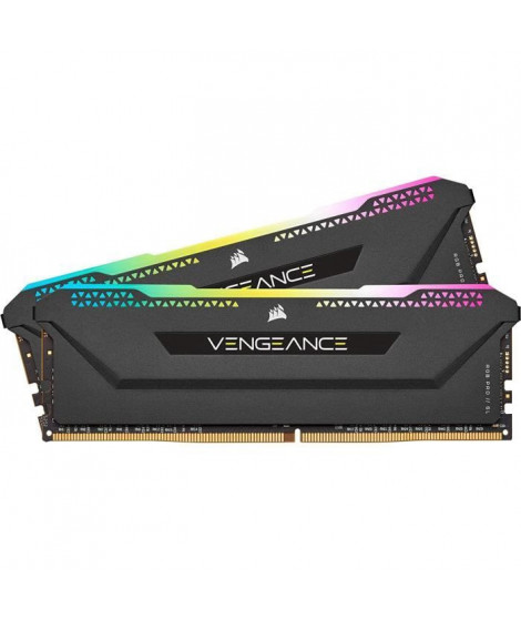 CORSAIR Mémoire PC DDR4 - VENGEANCE RGB PRO - 16Go (2x8Go) - 3600Mhz - CAS 18 - Black (CMH16GX4M2D3600C18)