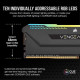 Mémoire RAM - CORSAIR - Vengeance RGB Pro SL DDR4 - 16GB 2x8GB DIMM - 3200 MHz  - 1.35V - Noir (CMH16GX4M2E3200C)