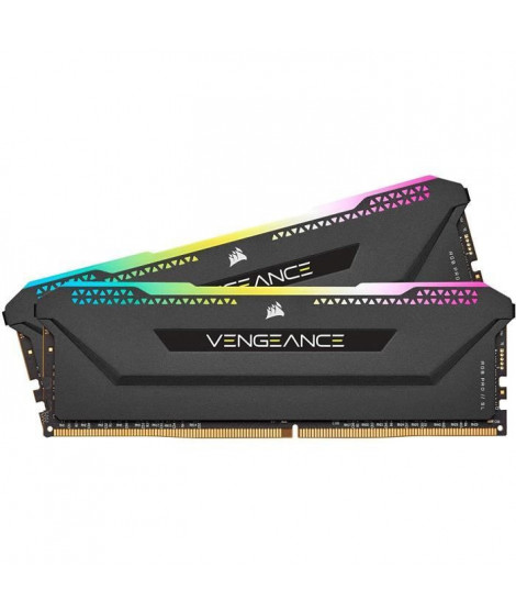 Mémoire RAM - CORSAIR - Vengeance RGB Pro SL DDR4 - 32GB 2x16GB DIMM - 3600 MHz  - 1.35V - Noir (CMH32GX4M2Z3600C)