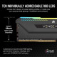 Mémoire RAM - CORSAIR - Vengeance RGB Pro SL DDR4 - 32GB 2x16GB DIMM - 3600 MHz  - 1.35V - Noir (CMH32GX4M2Z3600C)