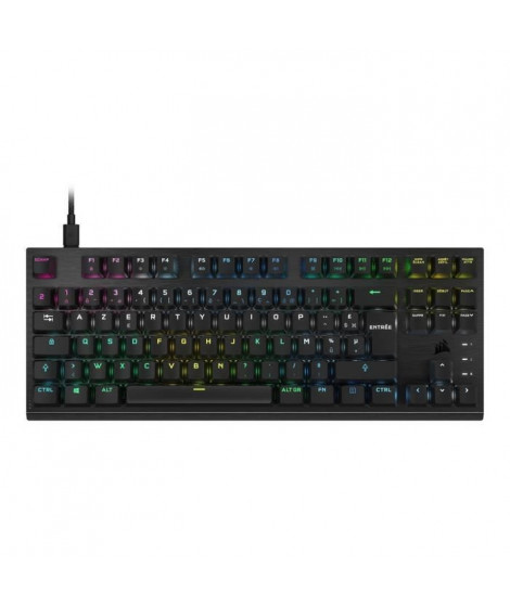 Clavier Gaming optique-mécanique - AZERTY - CORSAIR - K60 PRO TKL - Sans Pavé Numérique - Rétroéclairé RGB - Noir (CH-911D01A…