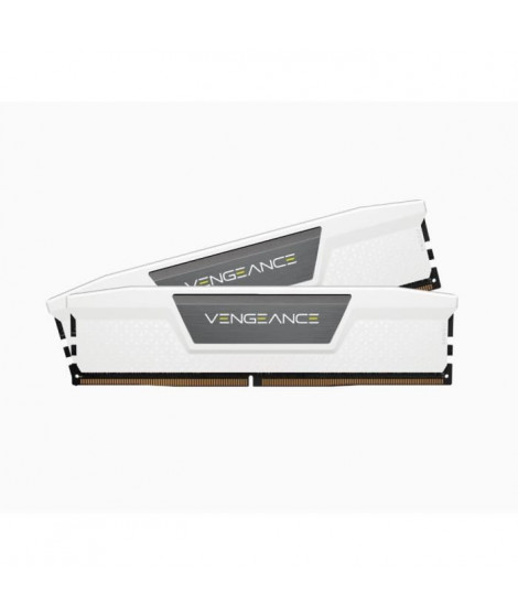 Mémoire RAM - CORSAIR - Vengeance DDR5 - 32GB 2x16GB DIMM - 5200 MHz - 1,25V - Blanc (CMK32GX5M2B5200C40W)