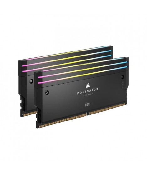 Mémoire RAM - CORSAIR - Dominator Titanium RGB DDR5 - 32GB 2x16GB DIMM - 6000MT/s - Intel XMP 3.0  - 1.40V - Noir (CMP32GX5M2…