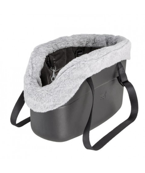 WITH ME Sac de transport avec fourrure pour chien noir 21,5 x 43,5 x 27cm