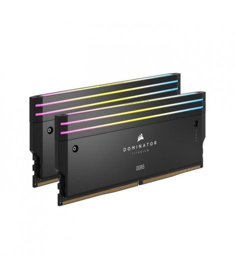 Mémoire RAM - CORSAIR - Dominator Titanium RGB DDR5 - 48GB 2x24GB DIMM - 7000MT/s - Intel XMP 3.0  - 1.40V - Noir (CMP48GX5M2…