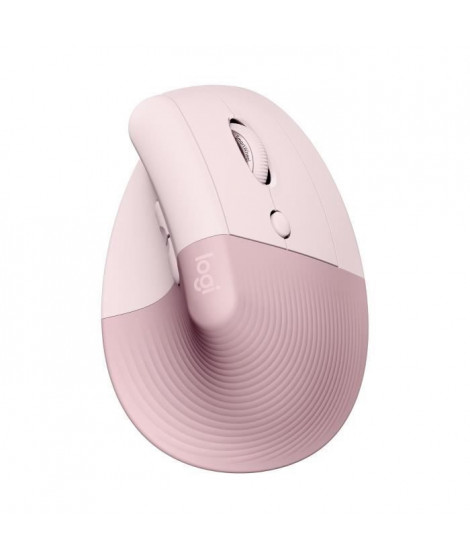 Souris Sans Fil Logitech Lift Ergonomique Verticale, Bluetooth ou récepteur USB Logi Bolt, Silencieuse - Rose