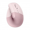 Souris Sans Fil Logitech Lift Ergonomique Verticale, Bluetooth ou récepteur USB Logi Bolt, Silencieuse - Rose